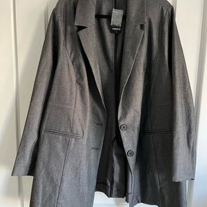 Torrid Gray Blazer Classic Suit Jacket